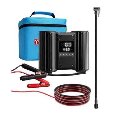 Imagem de Yetour Cilindro duplo de 30 mm 18.000 RPM Motors Inflador de pneu de carro, compressor de ar off-road para caminhão 150 PSI 12V Inflador de pneu portátil resistente com calibre automático a bordo