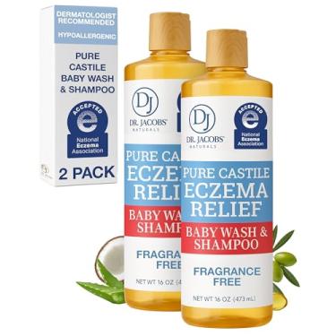 Imagem de DR.JACOBS NATURALS Dr. Jacobs Pure Castile Baby Wash - Shampoo Suave E Sabonete Sem Perfume Para Pele Sensível, Hipoalergênico, 473 Ml, Pacote Com 2