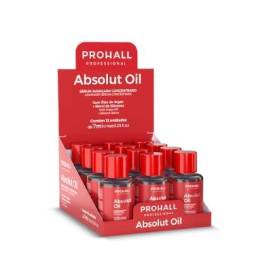 Imagem de Prohall Absolut Oil - Kit 12 Unidades - Sérum Reparador de Pontas Concentrado 7ml - Brilho Espelhado, Não Pesa - Óleo Capilar