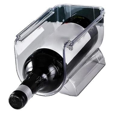 Imagem de Organizador de Vinho de Plástico Transparente Empilhável Suporte de Garrafa de Urso de água Rack de Exibição para Casa Cozinha Bar café Restaurante Geladeira (1 garrafa)