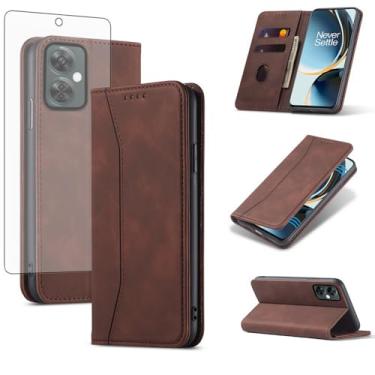 Imagem de Asuwish Capa carteira flip para OnePlus Nord N30 5G/CE 3 Lite com protetor de tela de vidro temperado, fecho magnético, capa fólio, porta-cartões de crédito, suporte para OPPO K11x/One Plus 1 1+ N 30