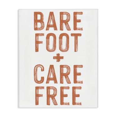 Imagem de Stupell Industries Barefoot Carefree Summer Sentiment Canvas Wall Art, design por Lettered and Lined, 20 x 16