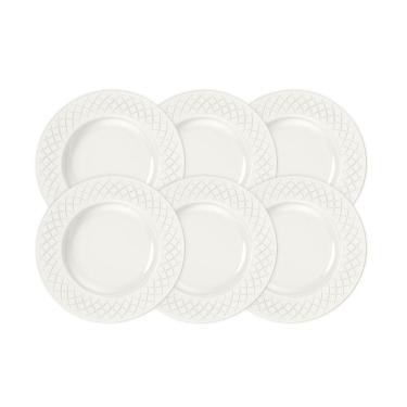 Imagem de Kit Prato Sobremesa Tramontina Ingrid Em Porcelana Decorada 21 Cm 06 Peças Tramontina