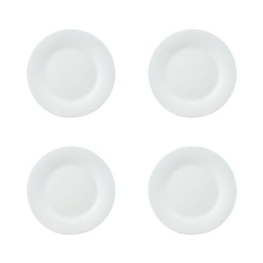 Imagem de Conjunto 4 Pratos De Sobremesa Em Vidro Opalino Branco
