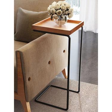 Imagem de Mesa de Apoio p/ Sofá Bandeja Madeira
