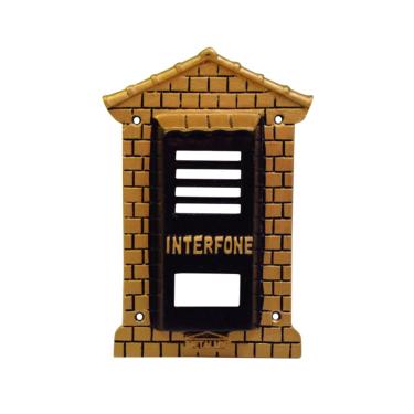 Imagem de Protetor Interfone Colonial Alumínio Fundido Ouro 4x10x19cm