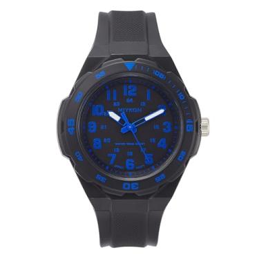 Imagem de Miykon Relógios masculinos analógicos de mergulho esportivos pretos – Relógio impermeável 100 m com bisel giratório, relógio tático do exército suíço com horário militar – Resina leve à prova de