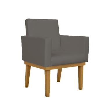 Imagem de Poltrona Decorativa Nina em Tecido Sintético Base de Madeira