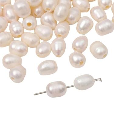 Imagem de ARTISAMILY 20 contas de pérolas para fazer pulseiras de 8 mm pérolas naturais de água doce pérolas brancas espaçadoras soltas para fazer joias, artesanato faça você mesmo, mini contas decorativas