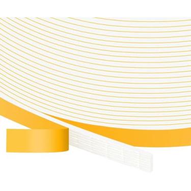 Imagem de Excluidor de rascunho para janelas de portas, fita de espuma autoadesiva, tira de vedação contra clima, para vedação de lacunas, 1/10.2 cm x 1/40.6 cm x 50Ft branco