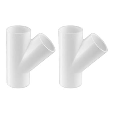 Imagem de LESSO 1-1/5.1 cm Wye PVC Pipe Fitting, 3 Way 1-1/5.1 cm Grade Wye Side Outlet, PVC Corner Fittings for DIY Building Furniture Greenhouse Shed Pipe Fittings Tent Connection (2 unidades)