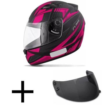 Imagem de Capacete Ebf New Spark Flash Preto e Fosco Mais Viseira Fumê-Feminino