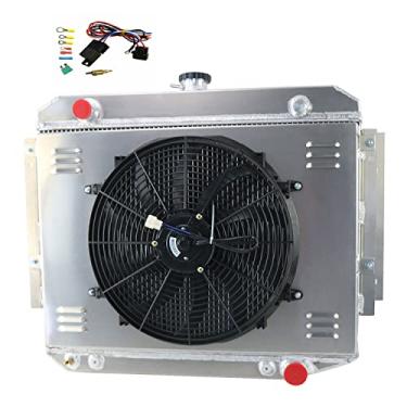 Imagem de HKAUTOPART Radiador de alumínio para 1971-1978 Dodge B100 B200 B300 B/D/W Series Pickup 5.2L 5.9L 6.6L 7.2L V8 Gas, radiador de alumínio completo de 4 fileiras + ventilador de 40,6 cm + capa + kit de