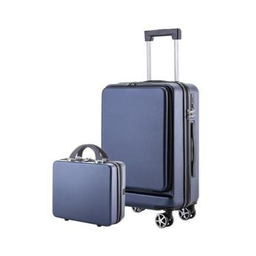 Imagem de Mala de viagem para pais e filhos, abertura frontal, portátil, embarque, viagem ao exterior, mala de viagem de negócios equipada com bolsa de transporte TSALok leve e resistente a impactos de vários