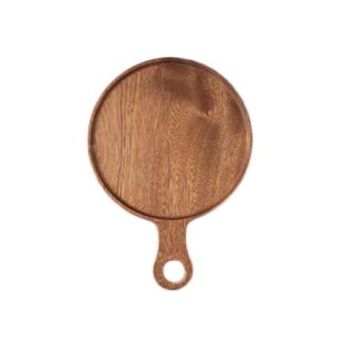 Imagem de ZABEES Tábua de pizza de madeira, bandeja de madeira, tábua de queijo charcutaria, prato redondo de pizza, pão ocidental, bife, bolo, prato de pizza, bandeja inferior