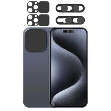 Imagem de EYSOFT Capa de privacidade compatível com iPhone 15 Pro/15 Pro Max com capa de câmera frontal, protege a privacidade e a segurança, abrir/feche a capa de câmera antiespião de reconhecimento facial