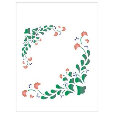 Imagem de Stencil de Acetato para Pintura 15x20 Canton Folhas Opa 1043