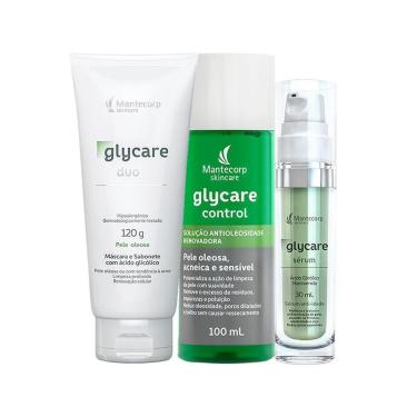 Imagem de Kit Facial Mantecorp Glycare - Sabonete de Limpeza Profunda e Solução Antioleosidade e Sérum 30ml-Unissex