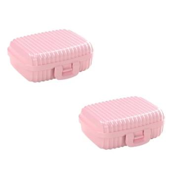 Imagem de Kit 2 Saboneteiras Multiuso Com Trava Moderna Plasútil Porta Sabonetes Objetos(2 ROSA CANDY)