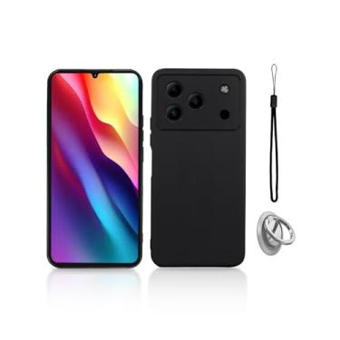 Imagem de KONXISA Capa para DOOGEE Note 56, capa de telefone com fivelas e cordões, capa protetora de material TPU premium, capa protetora com arranhões, resistente a quedas e anti-impressão digital, preta