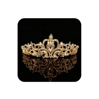Imagem de COCIDE Tiara coroa de cristal coroa de strass princesa com pentes tiaras de cabeça para noiva casamento formatura festa de aniversário acessórios de cabelo joias para mulheres e meninas, 1 Count (Pack
