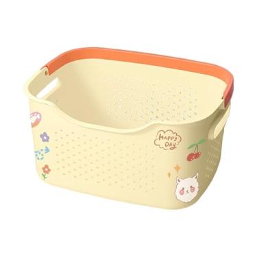 Imagem de Ioensy Cesto de roupa suja organizador decoração versátil cesto de roupas portátil caixa de armazenamento para armário sala de estar organização quarto casa, M and Yellow