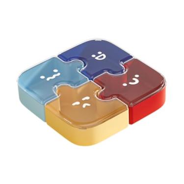 Imagem de Bothyi Prato de frutas em formato de quebra-cabeça, bandeja para frutas secas com tampa, tigelas para petiscos, travessa para aperitivos, bandeja para servir