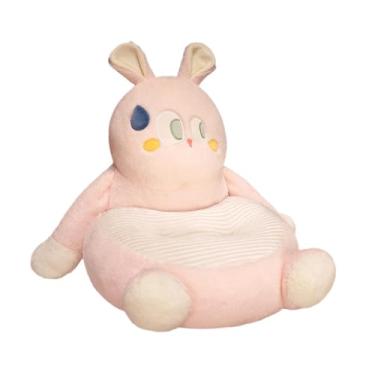 Imagem de IEUDNS Almofada para cadeira de escritório, cadeira de mesa, almofada para assento, animal fofo e quente com apoio para as costas, almofada para chão, Coelhinho Rosa