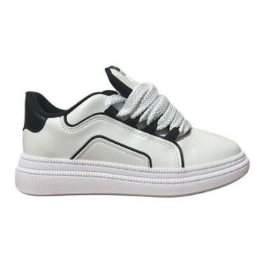 Imagem de Tênis Casual Feminino Dulce Maria Moleca 5816.105 Branco Preto-Feminino