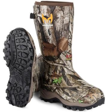 Imagem de Hunthor Botas de caça de borracha masculinas com isolamento de 800 g, calçados de neoprene de 6 mm isolados à prova d'água para caça ao ar livre (Next Camo, tamanho 6-14), Next Camo G2, 41