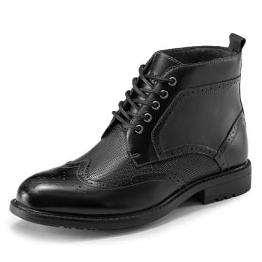 Imagem de Arkbird Botas masculinas de couro genuíno Oxford Brogue Chukka Bota no tornozelo para homens, Preta (819), 38