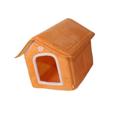 Imagem de Ioensy Pet Cat Dog House Pet Sleeping Nest, Confortável, Macio, Cat Puppy Shelter Dog Cat Bed para gatinhos filhotes gatos cachorro, Amarelo