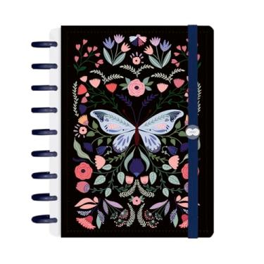 Imagem de Caderno Iscool Disc Inteligente 140 Folhas Butterfly Preto e Azul M+