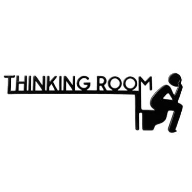 Imagem de Nextpal Placa engraçada para porta de banheiro, decoração de parede de banheiro de metal bem-humorado com revestimento resistente à ferrugem, topo de porta de vaso sanitário para sala de pensamento