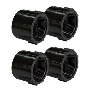 Imagem de Lesso Pacote com 4 adaptadores fêmea ABS (HUBxFIPT) - Encaixe de tubulação fêmea ABS preto de 3,5 cm, instalação rápida com à prova de vazamento, uso multiuso para encanamento/irrigação/hidroponia