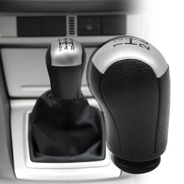 Imagem de ramuel Compatível com Ford Focus, Mondeo MK3, S-MAX, C-MAX, Mustang, Galaxy, Fiesta MK6, Transit, puxador automotivo de 5 velocidades, alavanca de câmbio (prata)