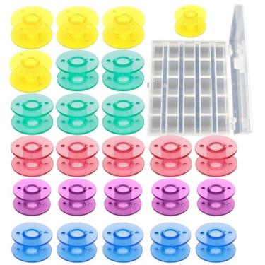 Imagem de Bobinas para Máquina de Bordar | 25 Peças Universais Coloridas Para Casa - Bobinas para Máquina de Costura com Pé Basculante | Para Acolchoamento Tricô Crochê Arte em Tecido e