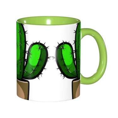 Imagem de Zeraoke Canecas de café criativas com impressão verde, personalizadas, presente para família, tamanho de 325 ml, unissex