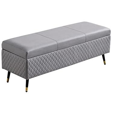 Imagem de FAMEOYA Armazenamento dobrável de segurança contra incêndio com tecnologia de armazenamento em massa otomano caixa de armazenamento para pés banco de troca de sapatos para sala de estar, entrada