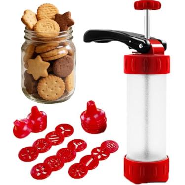 Imagem de MáQuina De Fazer Biscoitos DesmontáVel, Ferramenta Para Fazer Biscoitos Caseiros Com 12 Moldes Decorativos E 10 Bicos Para Sobremesas Assadas E Decoradas Em Casa