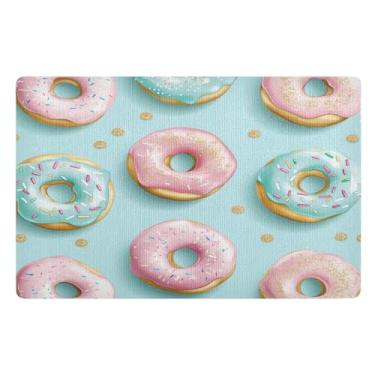 Imagem de STAYTOP Delicious Donuts Tapete de porta para entrada externa 81 x 50 cm, tapete de boas-vindas ao ar livre/interno, tapetes de banho fofos, capacho frontal antiderrapante para entrada, pátio, áreas