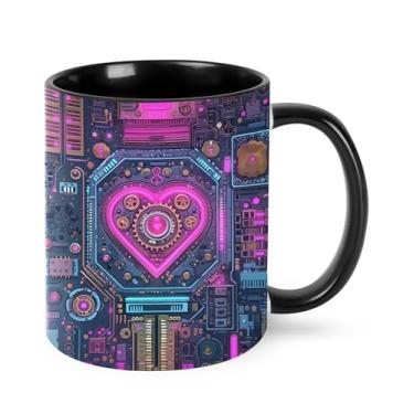 Imagem de Jumou Circuit Board Caneca de café 325 ml copo de cerâmica engraçado bonito para mulheres homens novidade aniversário presentes de Natal micro-ondas escritório casa