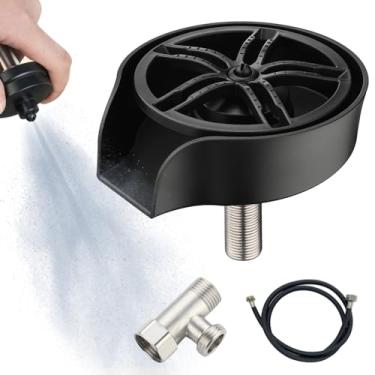 Imagem de Mingzhe Enxaguador de Vidro Automático para Pia de Cozinha, Lavador de Vidro Com Bico Giratório de 360 ​​graus, Limpador de Copos de Alta Pressão Com Mangueira, para Fixação de Pia de (Preta)