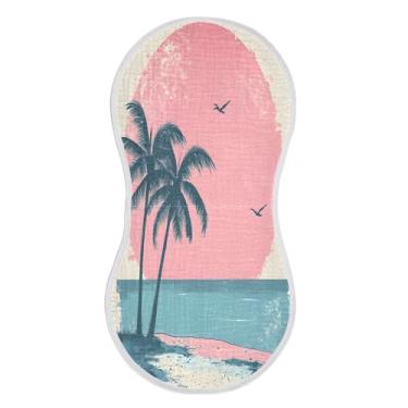 Imagem de xigua Conjunto de 4 panos para arrotos de musselina tropical de praia, super macios e absorventes, roupas de arroto de algodão, presente de chá para recém-nascidos, bebês meninas e meninos