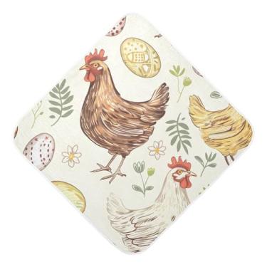 Imagem de Toalhas de bebê com capuz ultra macias absorventes toalhas de banho fofas de galinhas e ovos toalhas de banho de algodão musselina para recém-nascidos bebês bebês 89 x 89 centímetros