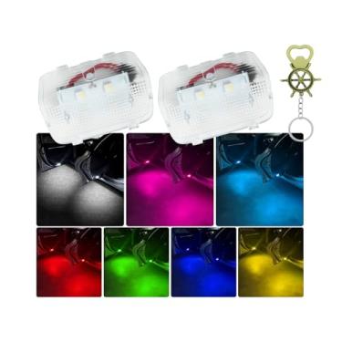 Imagem de HIBEYO 2 peças de luzes LED de boas-vindas de 7 cores para Honda (SPIRIOR 2015-2017/AVANCIER/UR-V), modelos Plug-and-Play 2015+ + chaveiro abridor de garrafa grátis