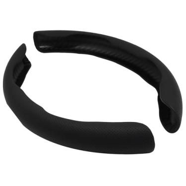 Imagem de Hordion 2 peças de capa de volante de carro, protetor de volante segmentado, antiderrapante e respirável, acessórios interiores de carro para a maioria dos veículos SUV, preto