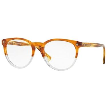Imagem de Versace VE3257-5266 Armação de óculos listrada Havana/Crstal com lente de demonstração de 53 mm