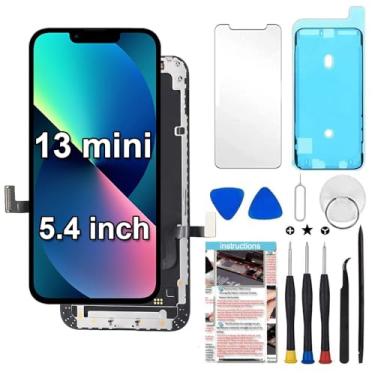 Imagem de Fixerman Tela de substituição para iPhone 13 Mini de 5,4 polegadas (modelo A2481, A2626, A2628, A2629, A2630), tela LCD sensível ao toque 3D com ferramentas de reparo