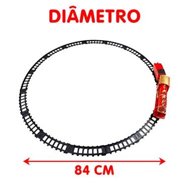 Imagem de Brinquedo Trem Locomotiva Natal Trilho Elétrico 18pçs 84cm